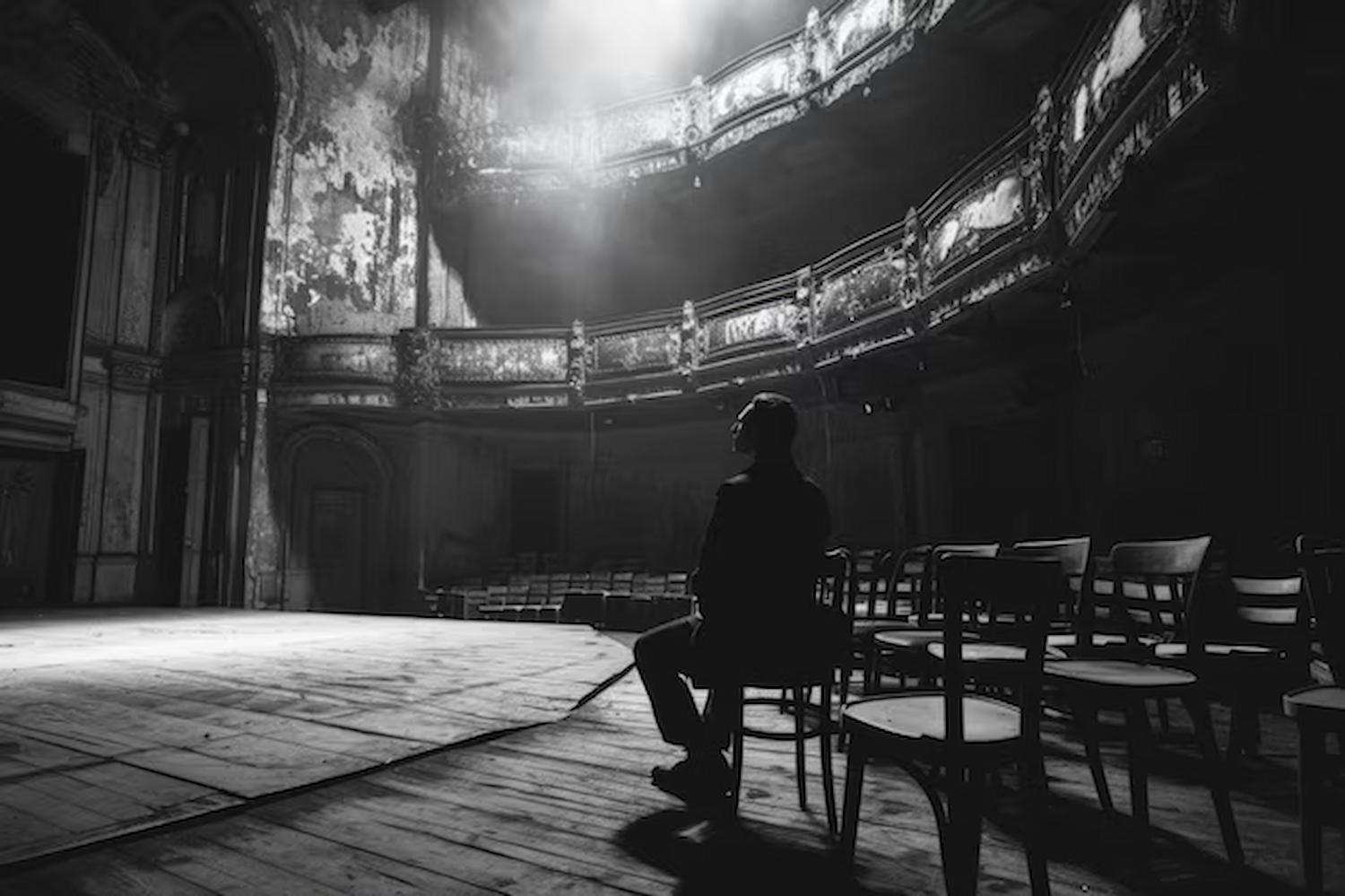 Um artista reflete sobre a história do teatro nacional.